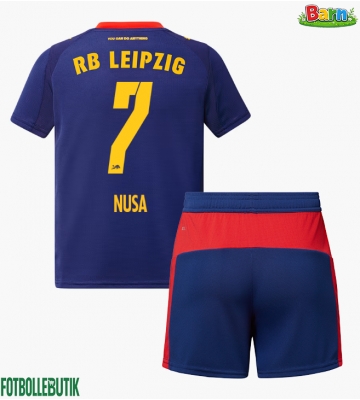 RB Leipzig Antonio Nusa #7 Bortaställ Barn 2025-26 Kortärmad (+ Korta byxor)